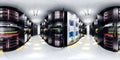 High resolution HDRI 360 panorama of a bright server data room center Royalty Free Stock Photo