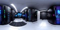High resolution HDRI 360 panorama of a server data room center Royalty Free Stock Photo