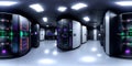 High resolution HDRI 360 panorama of a server data room center Royalty Free Stock Photo