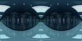 High resolution HDRI panoramic view of a server data room center. 360 panorama reflection mapping of a computer storage system Royalty Free Stock Photo