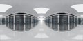 High resolution HDRI panoramic view of a server data room center. 360 panorama reflection mapping of a computer storage system Royalty Free Stock Photo