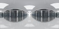 High resolution HDRI panoramic view of a server data room center. 360 panorama reflection mapping of a computer storage system Royalty Free Stock Photo