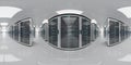 High resolution HDRI panoramic view of a server data room center. 360 panorama reflection mapping of a computer storage system