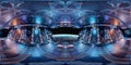 High resolution HDRI panoramic view of a spaceship interior. 360 panorama reflection mapping of a futuristic spacecraft room 3D Royalty Free Stock Photo