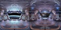 High resolution HDRI panoramic view of a spaceship interior. 360 panorama reflection mapping of a futuristic spacecraft room 3D Royalty Free Stock Photo