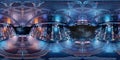 High resolution HDRI panoramic view of a spaceship interior. 360 panorama reflection mapping of a futuristic spacecraft room 3D Royalty Free Stock Photo