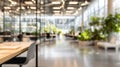 Abstract office interior background. Blurry office space. Modern workspace design. Glass walls, blurred Royalty Free Stock Photo