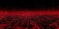A stunning image of Abstract red matrix background. Digital tech display, computer cyberspace graphic. Royalty Free Stock Photo