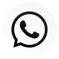 High resolution image of black & white whatsapp icon