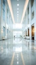 Blurred hotel or office building lobby blur background interior view toward reception hall modern luxury Royalty Free Stock Photo