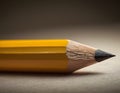 Sharp Yellow Pencil with Freshly Sharpened Tip on Smooth Surface Royalty Free Stock Photo