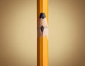 Sharp Yellow Pencil with Freshly Sharpened Tip on Smooth Surface Royalty Free Stock Photo