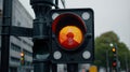 Traffic Light on Road: Red, Yellow, and Green Traffic Signals Ensuring Safe and Orderly Flow of Vehicles in Urban Intersection