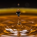 A high-resolution image capturing a water droplet at the precise moment it rebounds Royalty Free Stock Photo