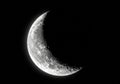 A high-resolution image of a crescent moon against a black sky. Royalty Free Stock Photo
