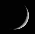 Detailed Crescent Moon Against Black Sky â Lunar Surface with Craters and Illuminated Edge Royalty Free Stock Photo
