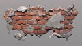 Crumbling Brick Wall Texture Decayed Masonry Grunge Background Red Bricks Construction Detail Royalty Free Stock Photo
