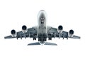 A highresolution image depicts a flying airplane Royalty Free Stock Photo