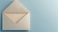 Elegant Beige Envelope Mockup on Light Blue Background Royalty Free Stock Photo