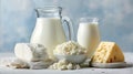A stunning image of Fresh milk products. Royalty Free Stock Photo