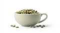 Green Coffee Beans in Elegant Cup Studio Shot High Resolution Image Perfect for Coffee Packaging Design or Royalty Free Stock Photo