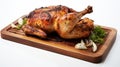 High-resolution Image Of Grilled Chicken On A Wooden Board