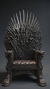 Medieval iron throne forged from weapons. Royalty Free Stock Photo