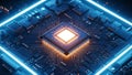Advanced Microprocessor on Circuit Board Royalty Free Stock Photo