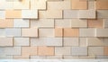 Textured Neutral Beige and Off White Brick Wall Background Architectural Design Interior Design AI generated. Royalty Free Stock Photo