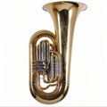 Golden Tuba Isolated on White Royalty Free Stock Photo