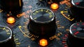 CINE-FY Control Panel: Precision Knobs & Glowing LEDs in High-Tech Design Royalty Free Stock Photo
