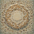 Circular Sand Pattern Texture Close-Up, AI Generated Royalty Free Stock Photo