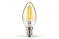 Elegant Amber LED Candle Light Bulb E14 Screw Base Energy Efficient Lighting AI generated. Royalty Free Stock Photo