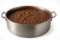 Bubbling Melted Chocolate in Stainless Steel Pot Royalty Free Stock Photo