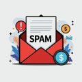 A spam filter icon conveys the concept of spam mail Royalty Free Stock Photo