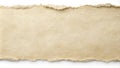 High-resolution image of a torn piece of aged paper with a rough, irregular edge, ideal for backgrounds and textures. Generative Royalty Free Stock Photo