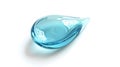 Close-up of a clear blue water droplet on a white background created by AI. The style is modern and minimalistic. Ideal Royalty Free Stock Photo