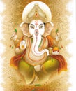 High-Resolution Indian Gods Lord Ganesha Digital Painting