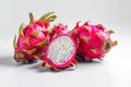 Dragon fruit is a fruit that is called dragon fruit on white background Royalty Free Stock Photo