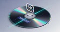 High-Resolution 4K Disc Showcasing 3840x2160 Resolution for Media Playback Royalty Free Stock Photo