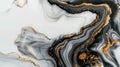 High resolution. Luxury abstract fluid art painting in alcohol ink technique, mixture of black, gray and gold paints Royalty Free Stock Photo