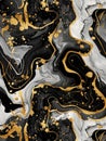 High resolution. Luxury abstract fluid art painting in alcohol ink technique, mixture of black, gray and gold paints Royalty Free Stock Photo