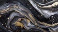 High resolution. Luxury abstract fluid art painting in alcohol ink technique, mixture of black, gray and gold paints Royalty Free Stock Photo