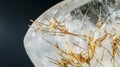 Golden Rutile Quartz Crystal with Intricate Needlelike Patterns