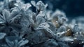 High-resolution Macro Shot Of Frost Crystals Forming On Delicate Jasmine Surface