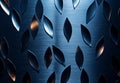 High resolution metal texture background with leaf patterns showcasing blend of blue and metallic tones design creates modern Royalty Free Stock Photo