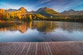 High resolution panorama of a mountain lake in the Tatra Mountains, Strbske Pleso, Slovakia Royalty Free Stock Photo