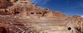 High-resolution panorama from the Nabataean amphitheatre in the rock town and necropolis of Petra