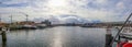 High resolution panorama of the port of Kiel on a sunny day