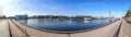 High resolution panorama of the port of Kiel on a sunny day